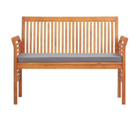 vidaXL 2-Sitzer Gartenbank mit Kissen 120 cm Massivholz Akazie