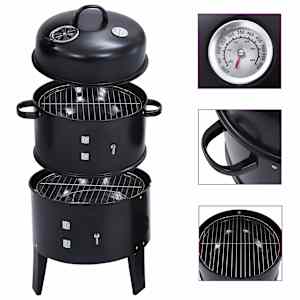 vidaXL kolm &uuml;hes suitsuahi ja s&ouml;egrill 40 x 80 cm
