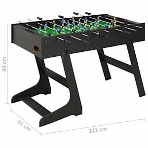 Skládací stolní fotbal 121 x 61 x 80 cm černý - obrázek 11