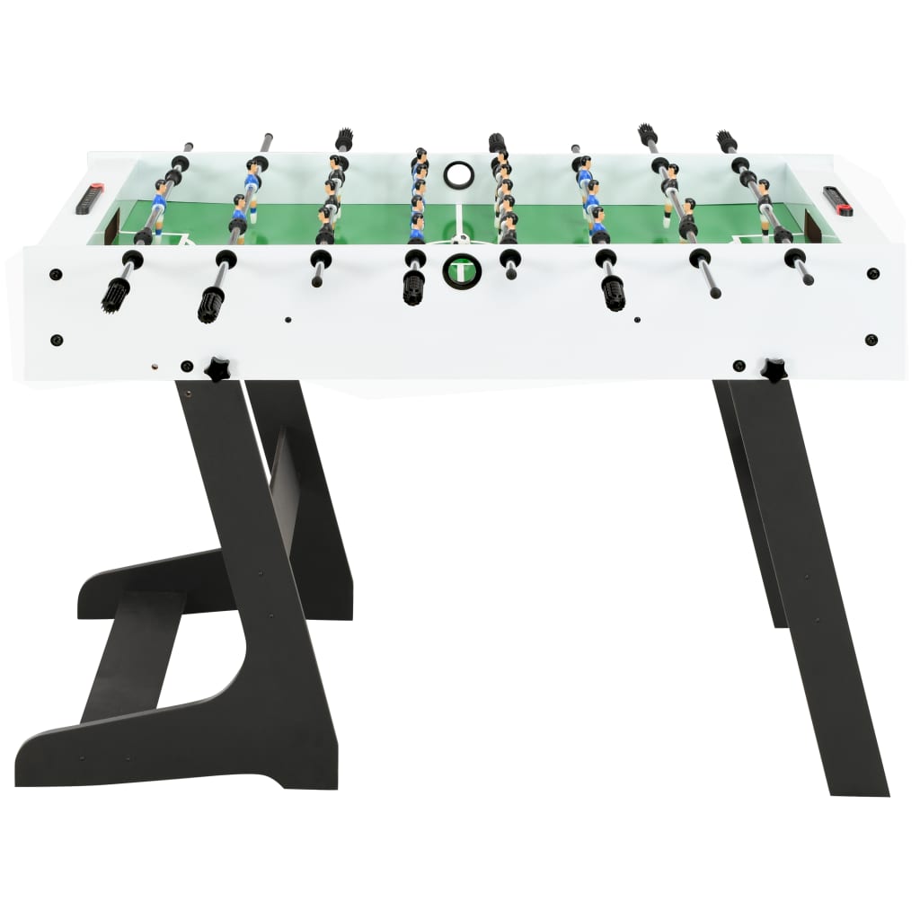 vidaXL Masă de fotbal pliantă, alb, 121 x 61 x 80 cm
