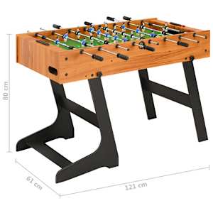 Skládací stolní fotbal 121 x 61 x 80 cm světle hnědý - obrázek 11