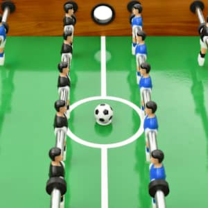 Skládací stolní fotbal 121 x 61 x 80 cm světle hnědý - obrázek 9