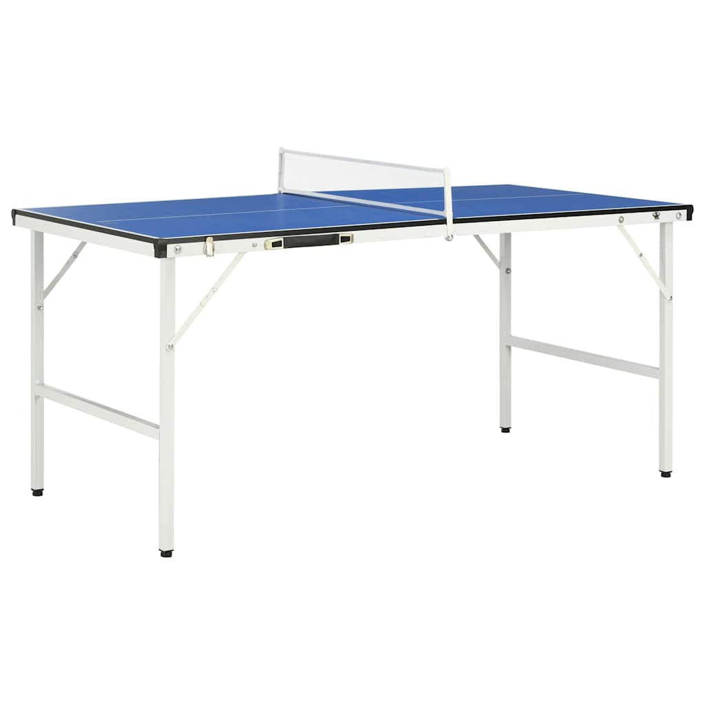 vidaXL Masă de ping pong cu fileu, albastru, 152 x 76 x 66 cm