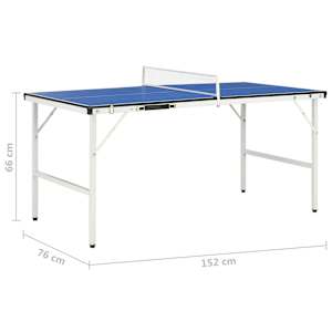 1,5metrový pingpongový stůl se sítí 152 x 76 x 66 cm modrý - obrázek 10