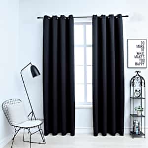 vidaXL pimendavad kardinad metallr&otilde;ngastega 2 tk, must, 140 x 175 cm
