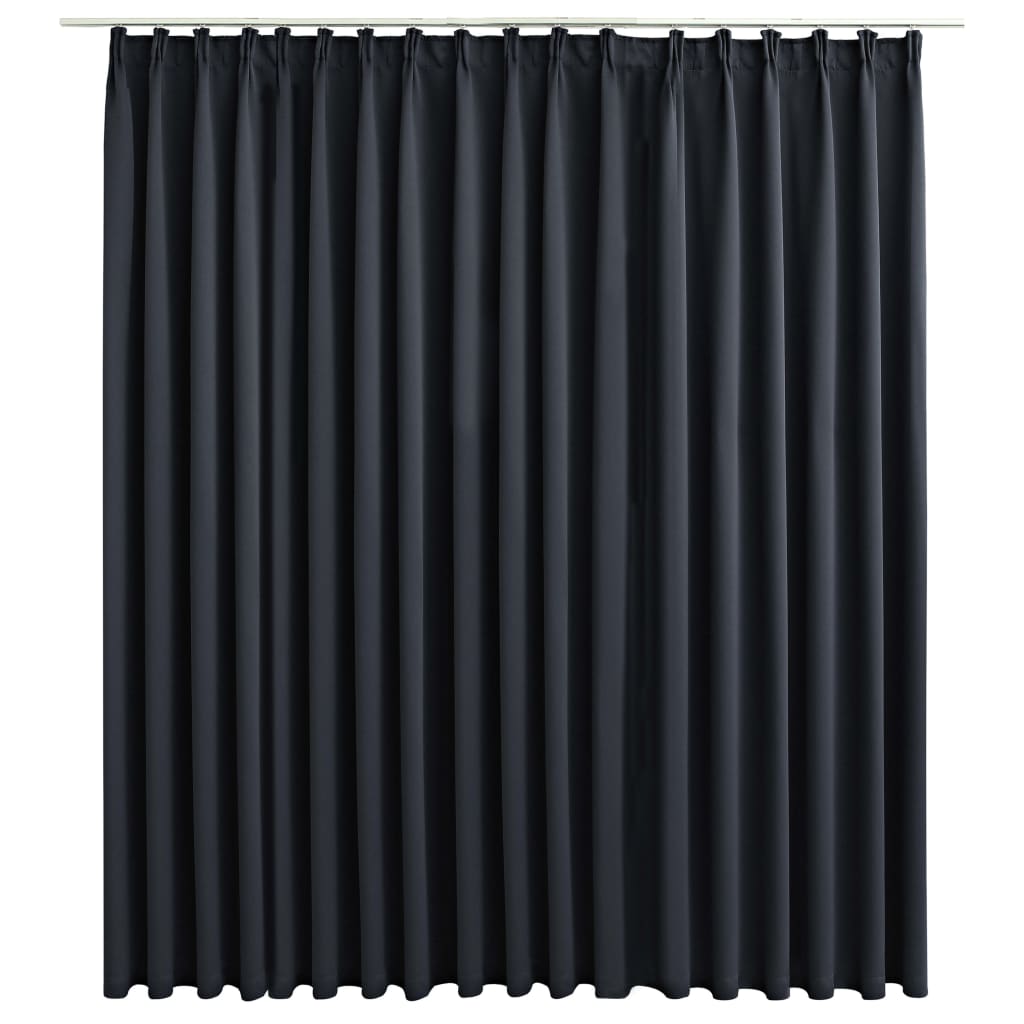 Draperie opacă, negru, 290 x 245 cm, cu cârlige
