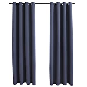vidaXL pimendavad kardinad metallr&otilde;ngastega 2 tk antratsiit 140x175 cm