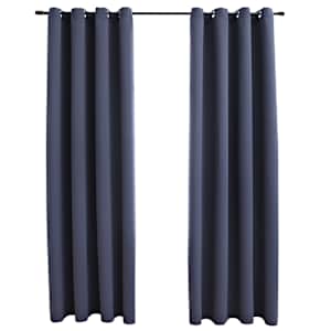 vidaXL pimendavad kardinad metallr&otilde;ngastega 2 tk antratsiit 140x245 cm