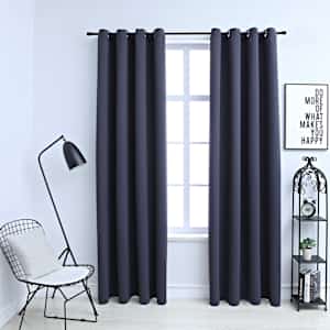 Zatemnitvene zavese z obročki 2 kosa antracitne 140x245 cm