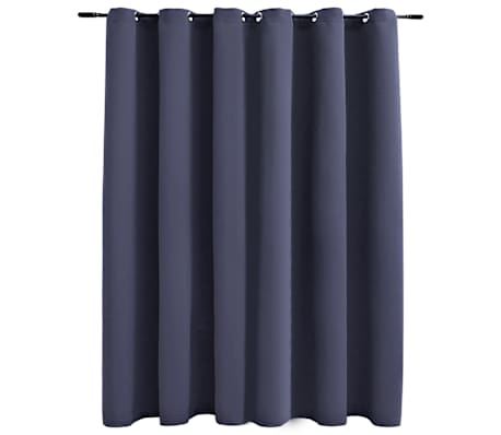 vidaXL Cortina blackout c/ argolas em metal 290x245cm antracite