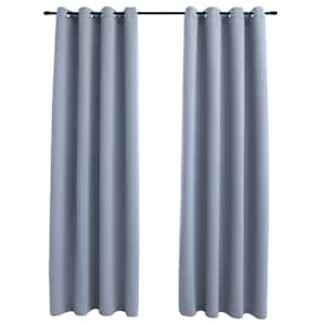 vidaXL pimendavad kardinad metallr&otilde;ngastega 2 tk, hall, 140 x 175 cm