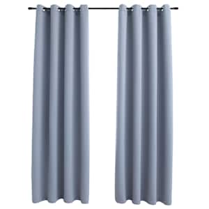 vidaXL pimendavad kardinad metallr&otilde;ngastega 2 tk, hall, 140 x 225 cm