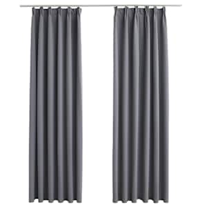 vidaXL pimendavad kardinad konksudega, 2 tk, hall, 140 x 175 cm
