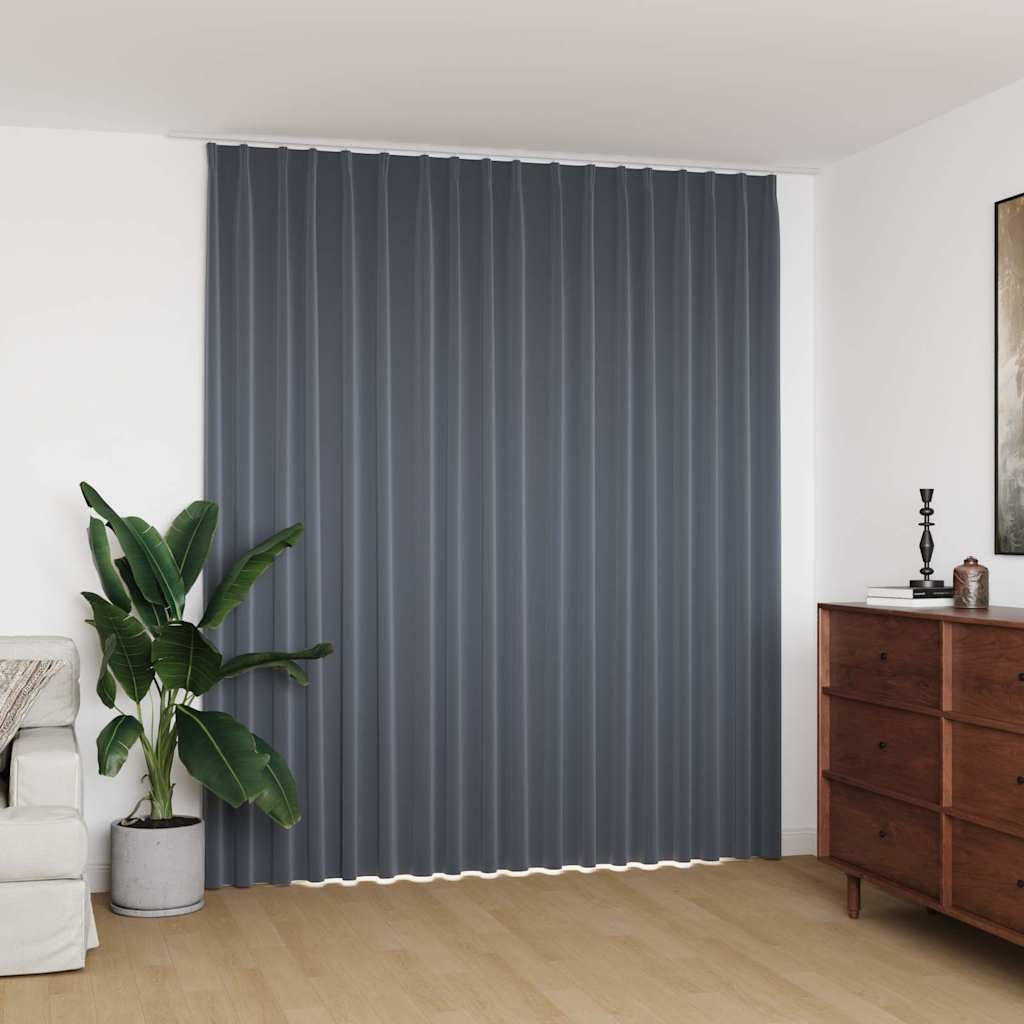 vidaXL mørklægningsgardin med kroge 290 x 245 cm grå