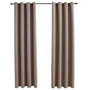 vidaXL pimendavad kardinad metallr&otilde;ngastega 2 tk, pruun, 140 x 175 cm