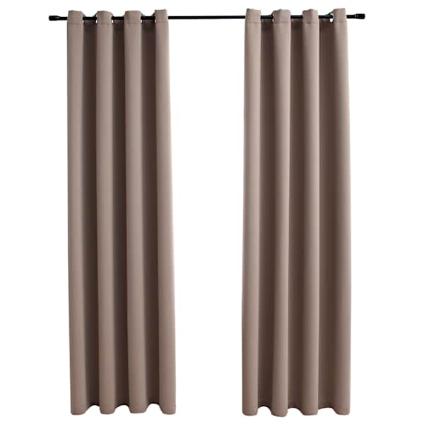 vidaXL pimendavad kardinad metallr&otilde;ngastega 2 tk, pruun, 140 x 175 cm