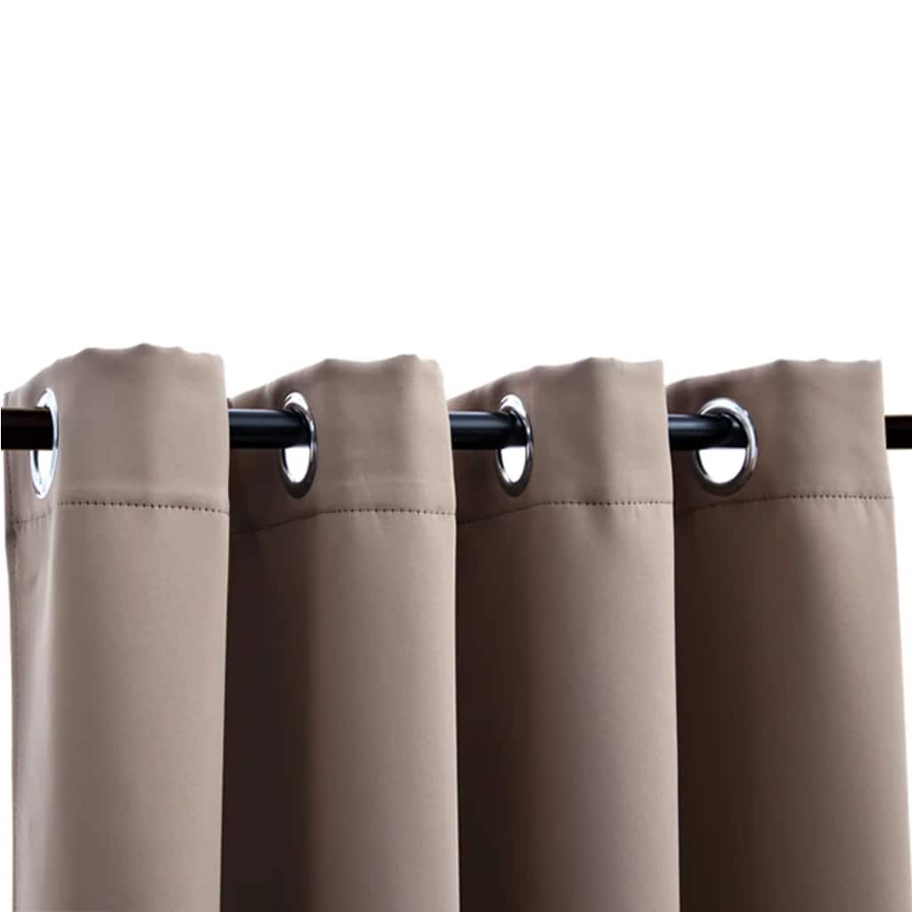 

vidaXL Gordijn verduisterend met metalen ringen 290x245 cm taupe