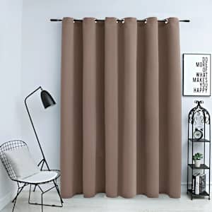 Zatemňovací závěs s kovovými kroužky taupe 290 x 245 cm - obrázek 1