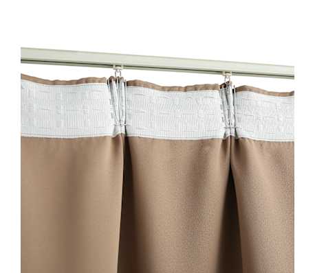 thumbnail: VidaXL Gordijn Verduisterend 290x245 Cm Taupe | Met Metalen Ringen | 100% Polyester