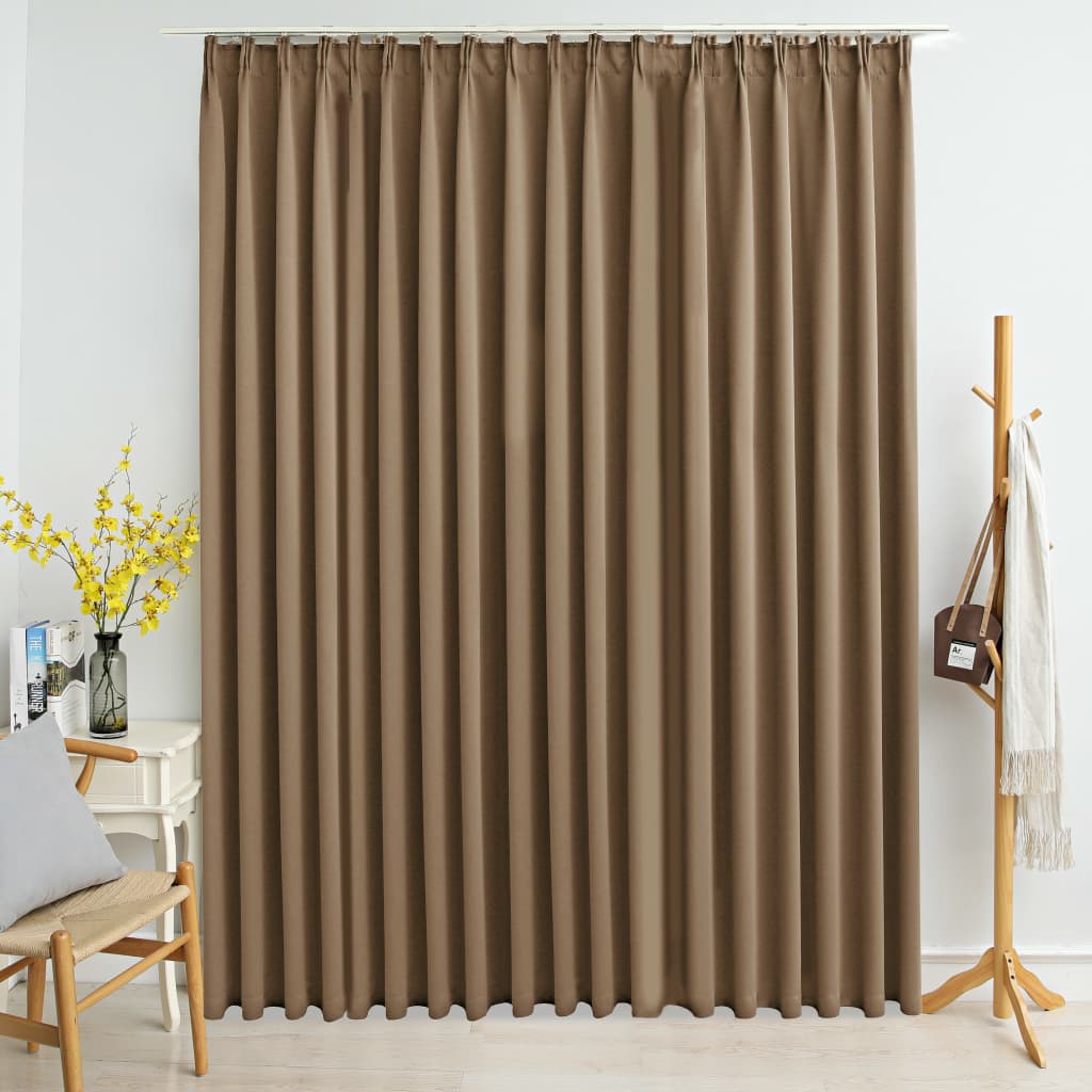 vidaXL Draperie opacă, gri taupe, 290 x 245 cm, cu cârlige