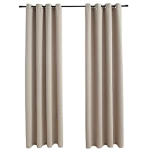 vidaXL pimendavad kardinad metallr&otilde;ngastega 2 tk, beež, 140 x 175 cm