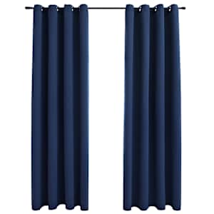 vidaXL pimendavad kardinad metallr&otilde;ngastega 2 tk, sinine, 140 x 175 cm