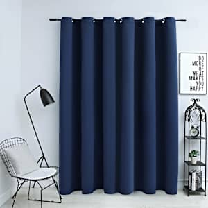 Zatemnitvena zavesa s kovinskimi obročki modra 290x245 cm