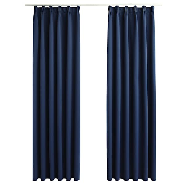 vidaXL pimendavad kardinad konksudega, 2 tk, sinine, 140 x 225 cm