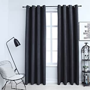 Zatemnitvene zavese z obročki 2 kosa antracitne 140x175 cm