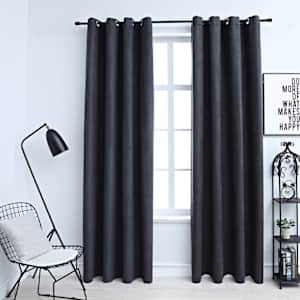 Zatemnitvene zavese z obročki 2 kosa antracitne 140x225 cm