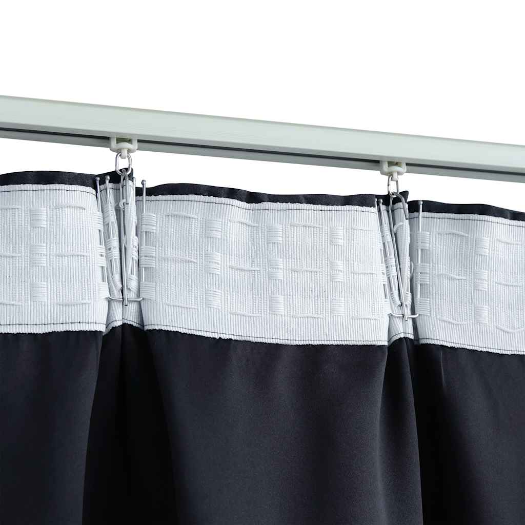 

vidaXL Gordijnen verduisterend met haken 2 st 140x225 cm antraciet