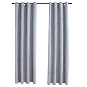 vidaXL pimendavad kardinad metallr&otilde;ngastega 2 tk, hall, 140 x 175 cm