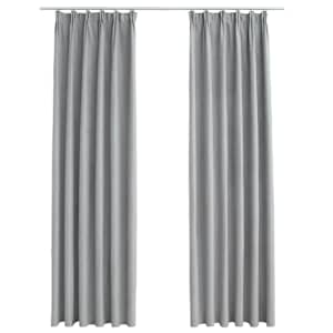 vidaXL pimendavad kardinad konksudega, 2 tk, hall, 140 x 175 cm
