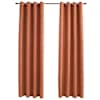 vidaXL pimendavad kardinad metallr&otilde;ngastega 2 tk, rooste, 140 x 175 cm