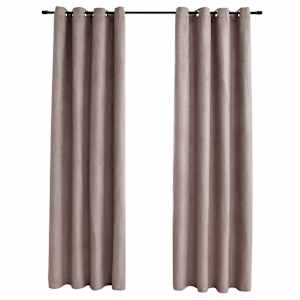 vidaXL pimendavad kardinad metallr&otilde;ngastega 2 tk, pruun, 140 x 175 cm