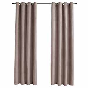 vidaXL pimendavad kardinad metallr&otilde;ngastega 2 tk, pruun, 140 x 245 cm