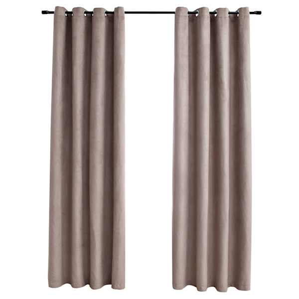 vidaXL pimendavad kardinad metallr&otilde;ngastega 2 tk, pruun, 140 x 245 cm