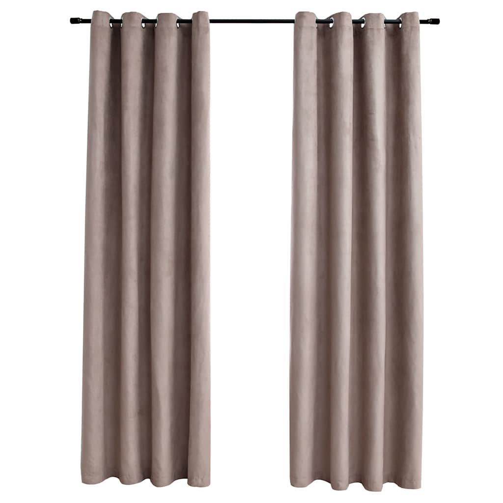 vidaXL Zatemňovacie závesy s kovovými očkami 2 ks, sivohnedé 140x245cm