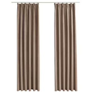 vidaXL pimendavad kardinad konksudega, 2 tk pruunikashall 140 x 175 cm