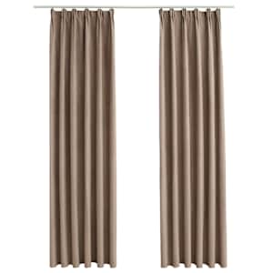 vidaXL pimendavad kardinad konksudega, 2 tk pruunikashall 140 x 225 cm