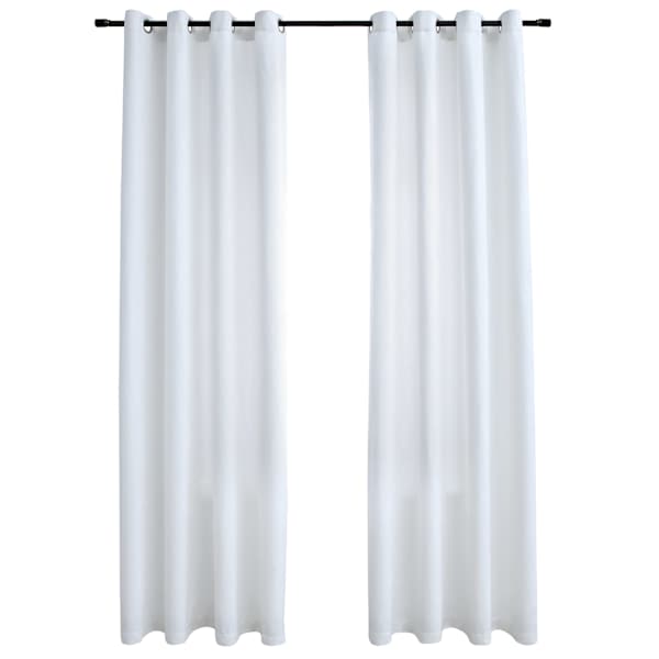 vidaXL pimendavad kardinad metallr&otilde;ngastega 2 tk, valge, 140 x 225 cm