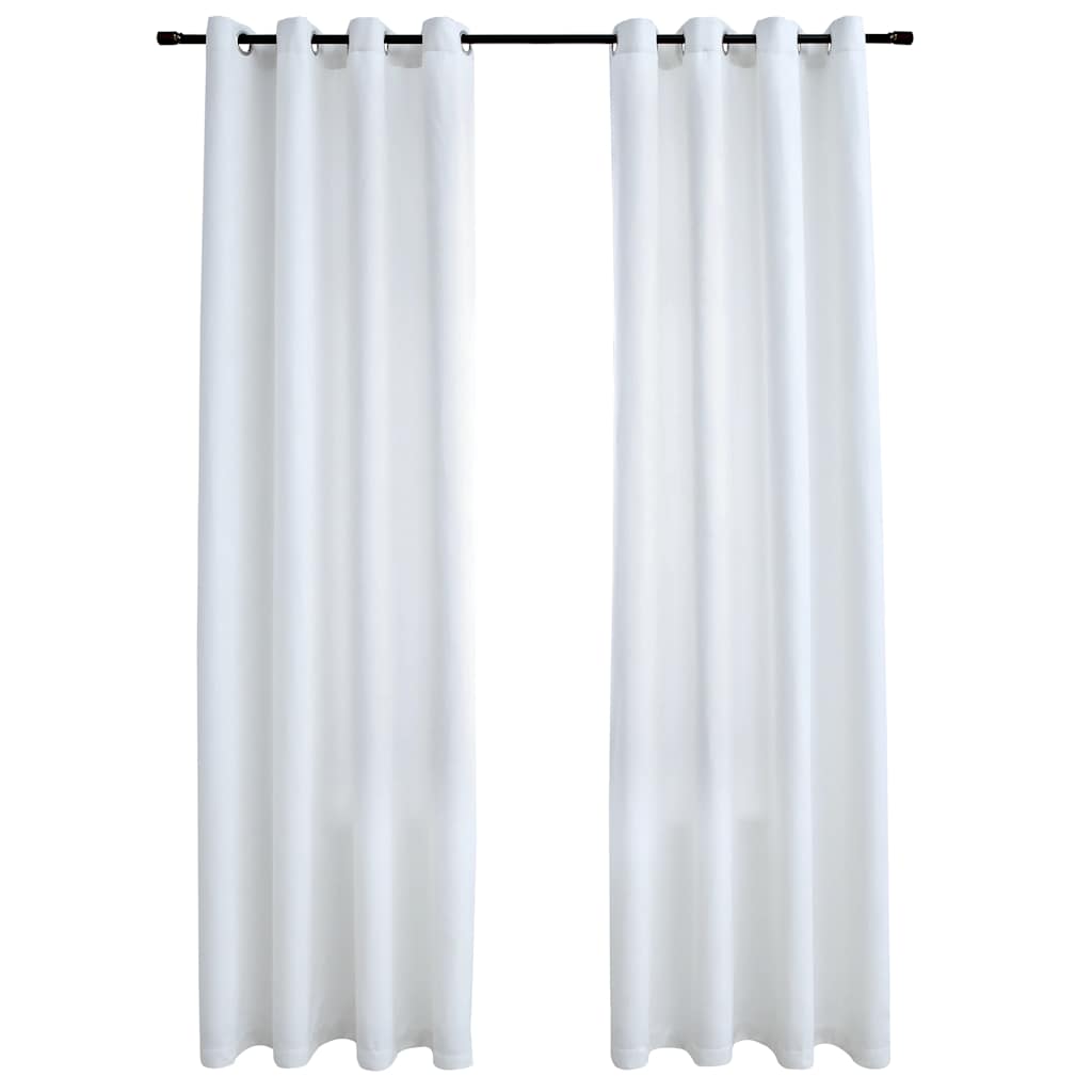 vidaXL Zatemňovacie závesy s kovovými očkami 2 ks, sivobiele 140x225cm