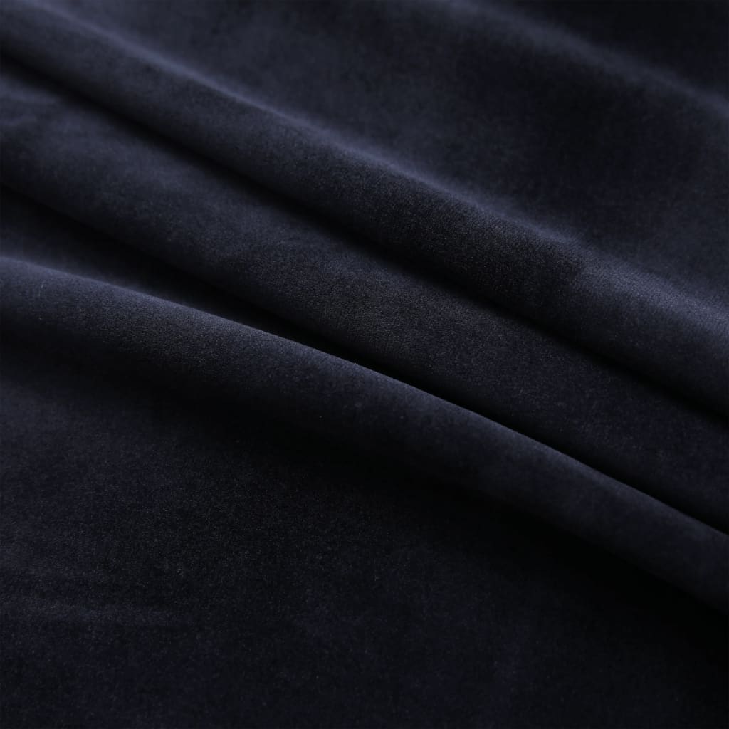 Naktinė užuolaida su žiedais, juoda, 290x245cm, aksomas | Stepinfit
