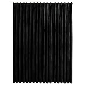 vidaXL pimendav kardin konksudega, samet, must, 290 x 245 cm