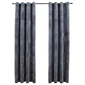 vidaXL pimendavad kardinad r&otilde;ngastega 2 tk samet antratsiit 140x175 cm