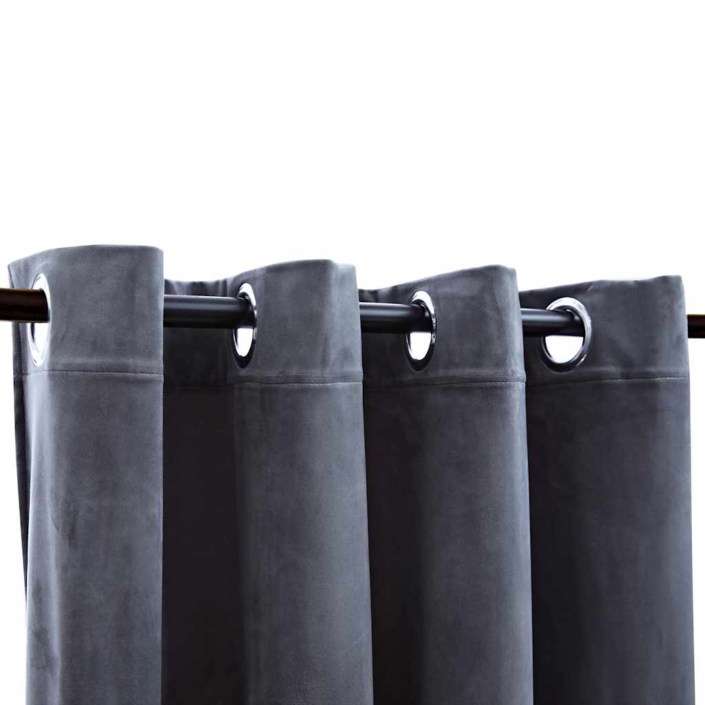 

vidaXL Gordijn verduisterend met ringen 2 st 140x245 cm fluweel zwart