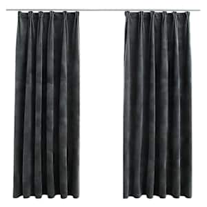 vidaXL pimendavad kardinad 2 tk konksud, samet, antratsiit, 140x175 cm