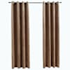 vidaXL pimendavad kardinad r&otilde;ngastega 2 tk, samet, beež, 140 x 225 cm