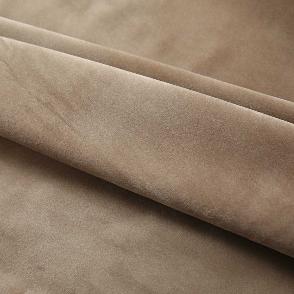 vidaXL Gordijnen verduisterend 2 st met haken 140x245 cm fluweel beige afbeelding