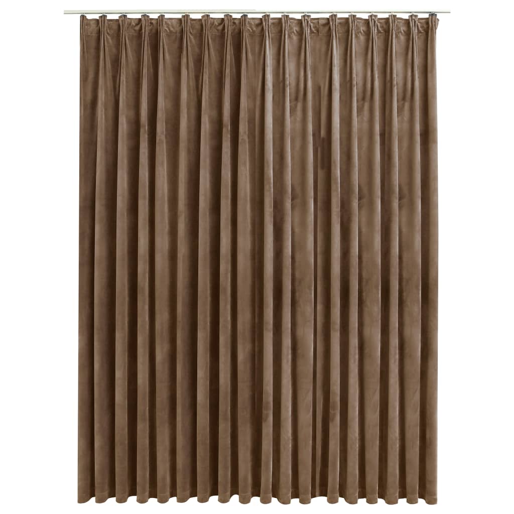 Pimennysverho koukuilla sametti beige 290×245 cm